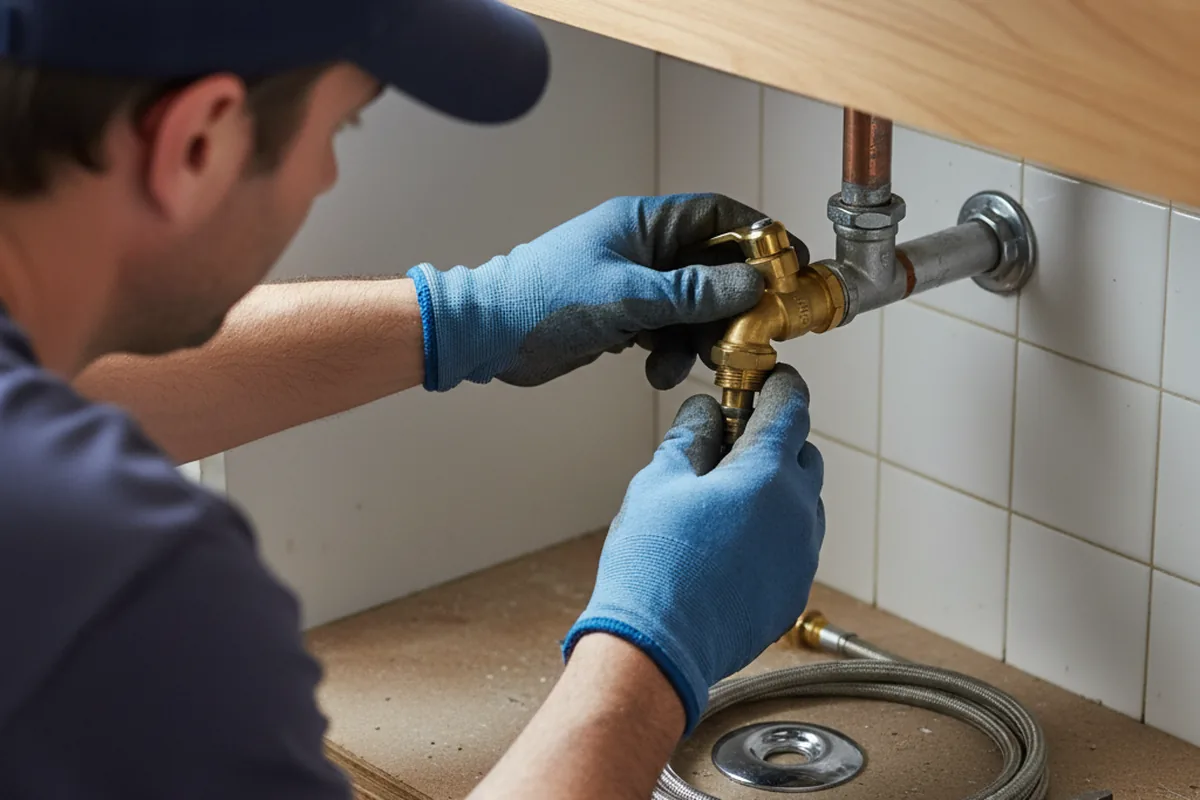 Shutoff valve and fitting work during Emergency Plumbing in Weir